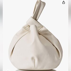 Cream Leather Knot-Handle Tote